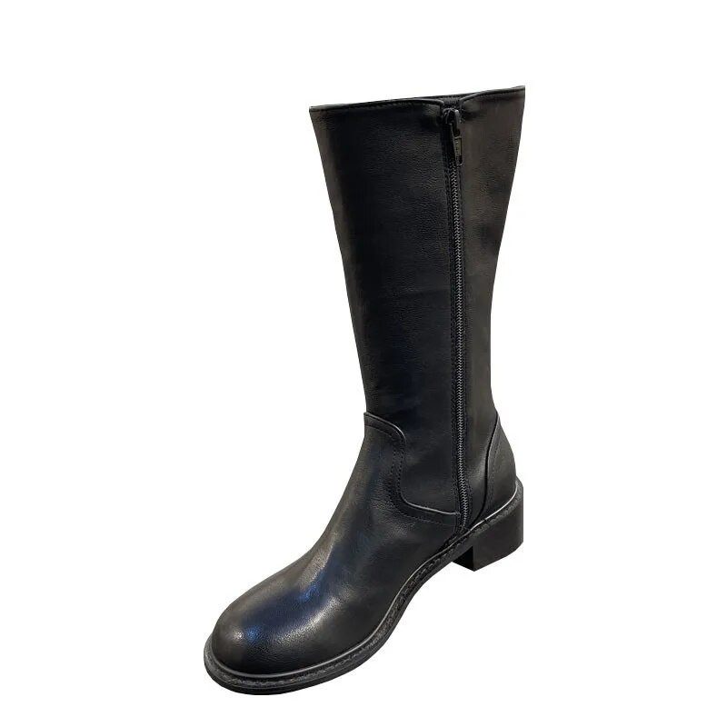 2023 noi cizme de dama de primavara si toamna cizme de dama comode, la moda si elegante cizme de dama cu toc joase cizme de dama alb negru