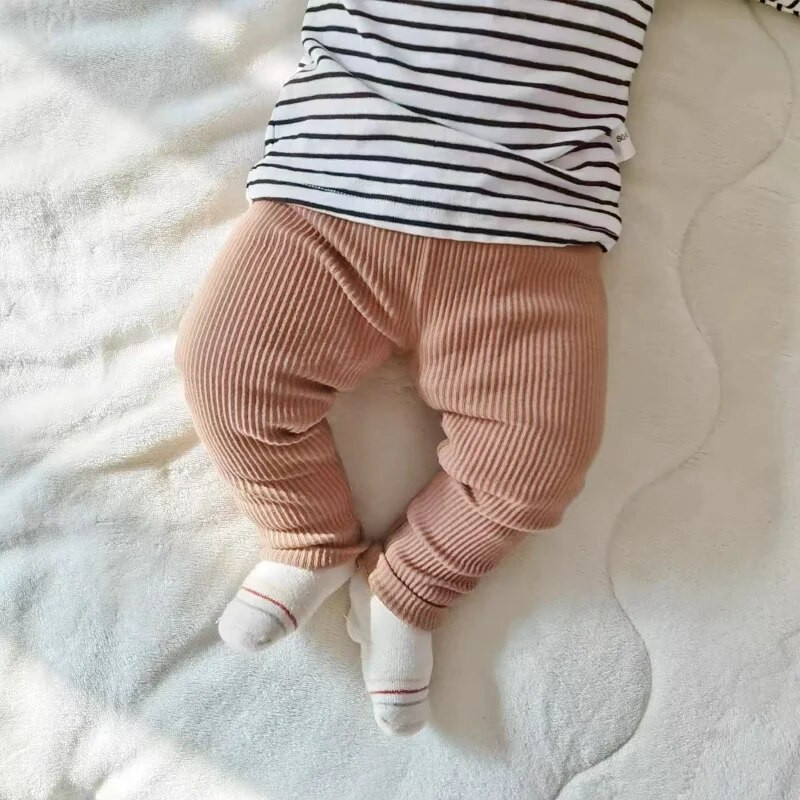 Beebiriided Retuusid Tüdrukud Triibulised Kitsad Püksid Lapsed Puuvill Elastsus Õhukesed püksid Vastsündinud poiss Stretch püksid Väikelapse püksid