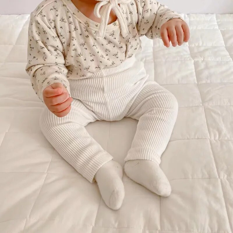 Beebiriided Retuusid Tüdrukud Triibulised Kitsad Püksid Lapsed Puuvill Elastsus Õhukesed püksid Vastsündinud poiss Stretch püksid Väikelapse püksid