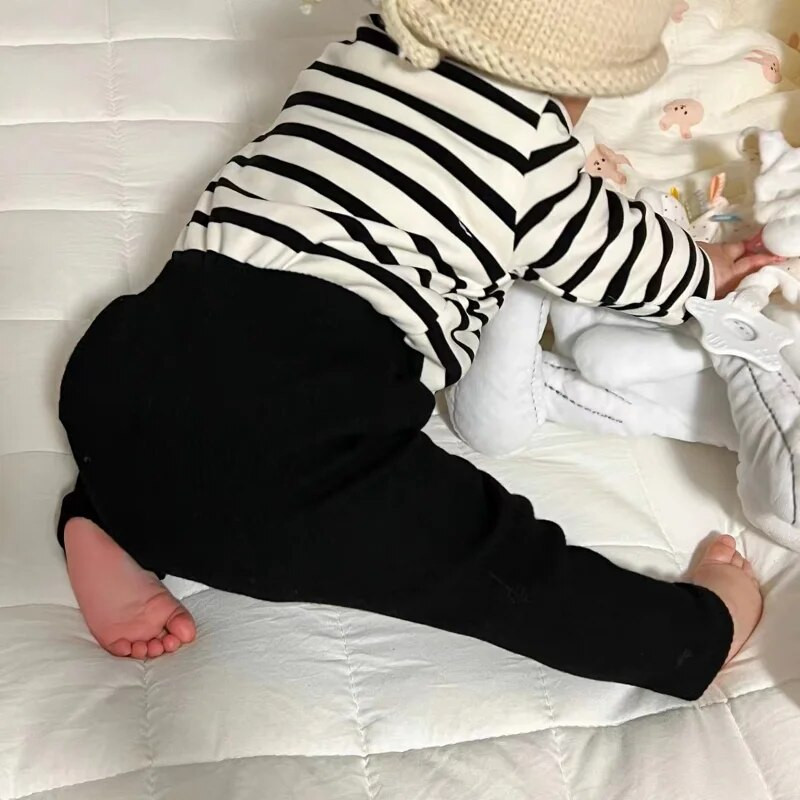 Beebiriided Retuusid Tüdrukud Triibulised Kitsad Püksid Lapsed Puuvill Elastsus Õhukesed püksid Vastsündinud poiss Stretch püksid Väikelapse püksid