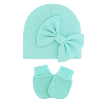 Комплект ръкавици за шапки за момичета Памучна шапка за новородено за момичета Аксесоари Бебешка шапка Шапки с боне за бебета Подарък за новородени