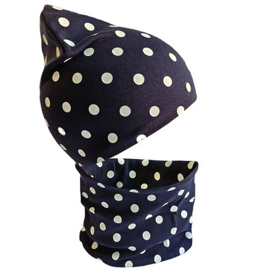 Pălărie pentru băieți de 1-3 ani Pălărie de modă cu puncte cu imprimare caldă pentru copil mic Esarfă, primăvară, toamnă, iarnă, set de pălării pentru sugari, șepci pentru băieți