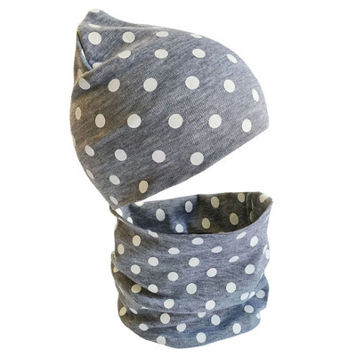 Pălărie pentru băieți de 1-3 ani Pălărie de modă cu puncte cu imprimare caldă pentru copil mic Esarfă, primăvară, toamnă, iarnă, set de pălării pentru sugari, șepci pentru băieți