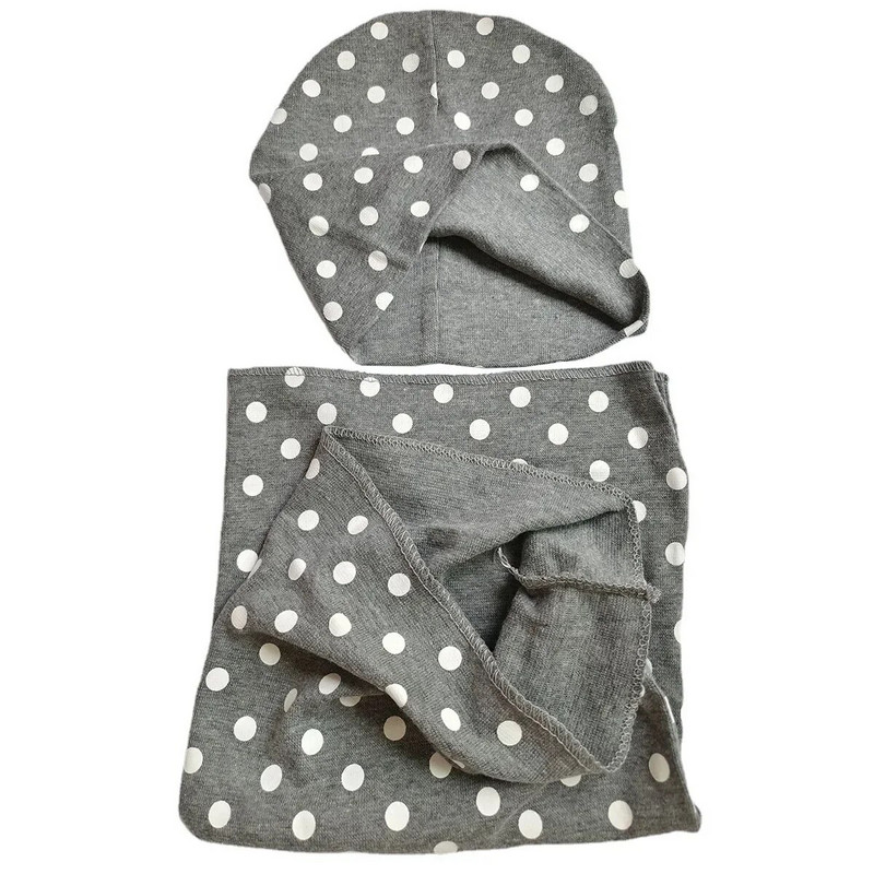 Pălărie pentru băieți de 1-3 ani Pălărie de modă cu puncte cu imprimare caldă pentru copil mic Esarfă, primăvară, toamnă, iarnă, set de pălării pentru sugari, șepci pentru băieți