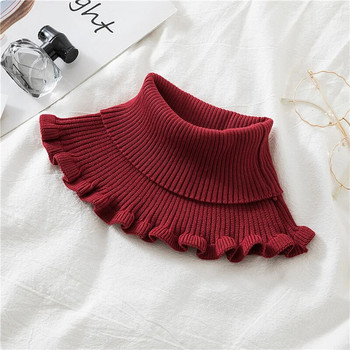 2-8T Baby Girls Neckwarmer πλεκτό βαμβακερό/ακρυλικό Snood Fake γιακά πουλόβερ Χειμώνας ζεστό χαριτωμένο κασκόλ με λαιμό χελώνας