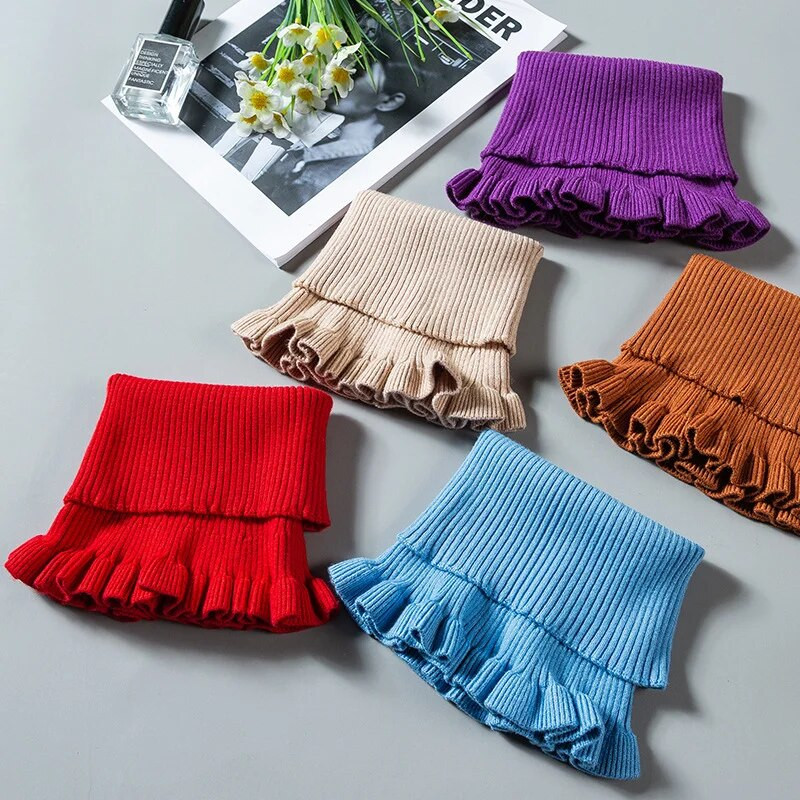 2-8T Bebeluși Fetițe Gât încălzit tricotat Bumbac/acrilic Snood Fals Pulover Guler Iarna Cald Drăguț Eșarfă Gât țestoasă