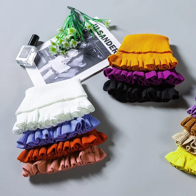 2-8T Bebeluși Fetițe Gât încălzit tricotat Bumbac/acrilic Snood Fals Pulover Guler Iarna Cald Drăguț Eșarfă Gât țestoasă