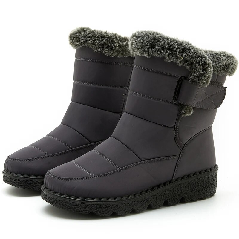 Cizme de damă Cizme de zăpadă din blană caldă pentru pantofi de iarnă pentru femei cu platformă impermeabilă Botas Mujer 2022 noi cizme de iarnă cu tocuri joase la jumătatea gambei