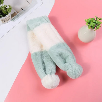 Κορεάτικο Χειμώνα Νέο χαριτωμένο, ζεστό βελούδινο παιδικό μαντίλι για λαιμό, στήριγμα λαιμού με χνουδωτό γούνινο μαλακό ψεύτικο γιακά B12