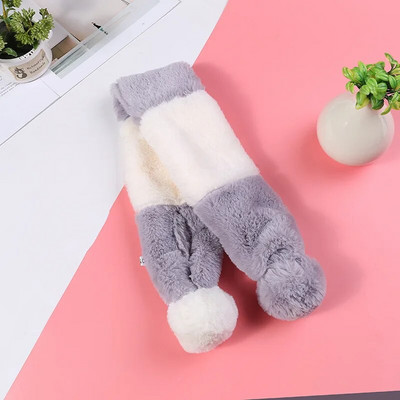 Κορεάτικο Χειμώνα Νέο χαριτωμένο, ζεστό βελούδινο παιδικό μαντίλι για λαιμό, στήριγμα λαιμού με χνουδωτό γούνινο μαλακό ψεύτικο γιακά B12