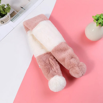 Κορεάτικο Χειμώνα Νέο χαριτωμένο, ζεστό βελούδινο παιδικό μαντίλι για λαιμό, στήριγμα λαιμού με χνουδωτό γούνινο μαλακό ψεύτικο γιακά B12