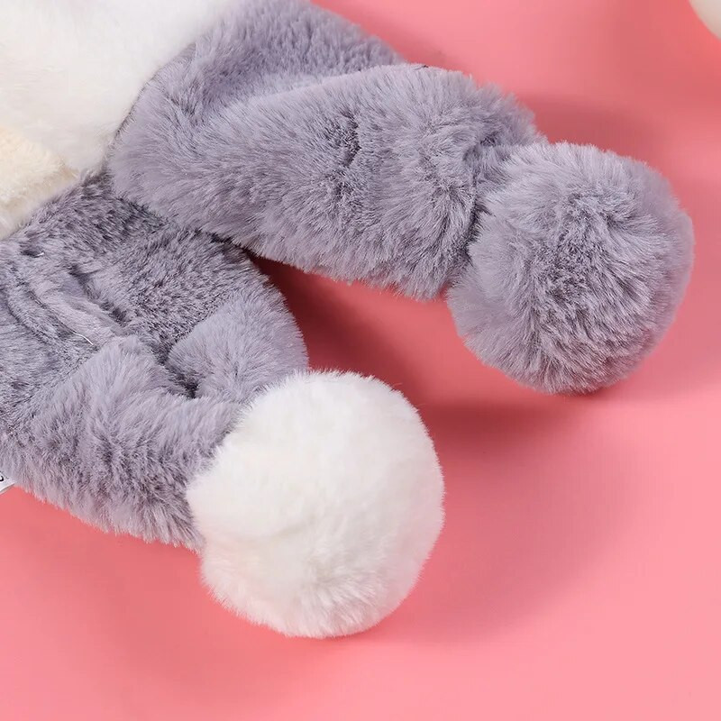 Κορεάτικο Χειμώνα Νέο χαριτωμένο, ζεστό βελούδινο παιδικό μαντίλι για λαιμό, στήριγμα λαιμού με χνουδωτό γούνινο μαλακό ψεύτικο γιακά B12