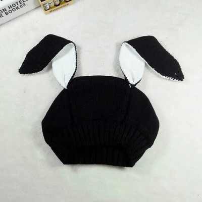 Pălărie cu urechi lungi de iepure de desene animate pentru bebeluși, toamnă, iarnă, pălărie pentru sugari, culoare solidă, iepuraș drăguț, copil mic, capotă pentru urechi
