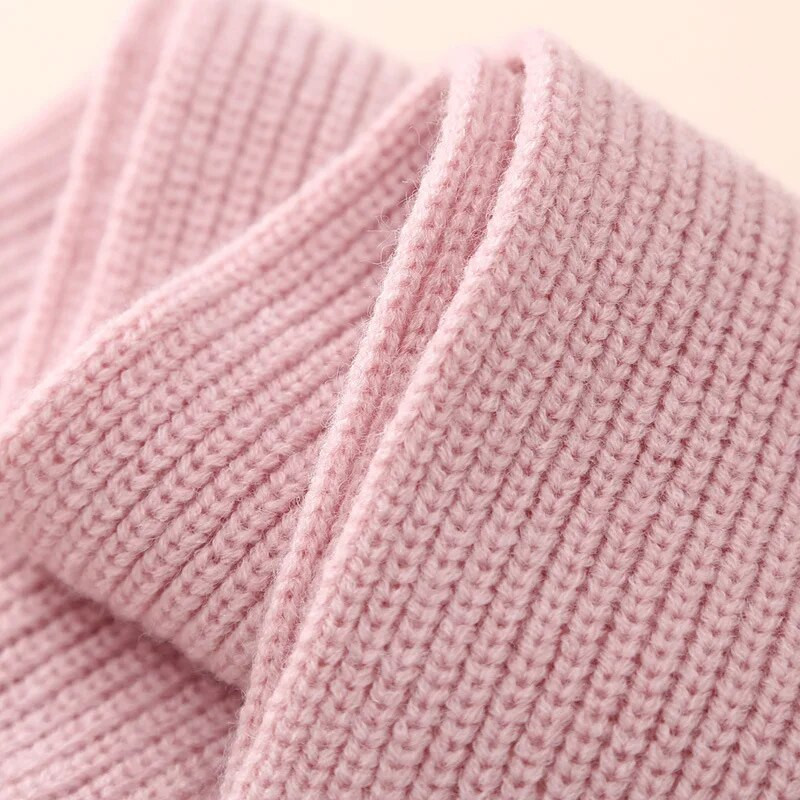 Χειμερινό μωρό κασκόλ Γάντια κασκόλ Σετ μονόχρωμο παιδικό καπό Πλεκτά Καπέλα Υπαίθριο ζεστό βρεφικό καπέλο με καπάκια αυτιών 3-18M