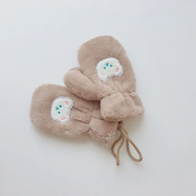 Κορίτσι αγόρι μονόχρωμο πλήρες δάχτυλο Παιδικά γάντια χειμωνιάτικα ζεστά μωρά γάντια χοντρά μαλακά βελούδινα κινούμενα σχέδια Παιδικά γάντια για το μωρό