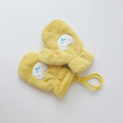 Κορίτσι αγόρι μονόχρωμο πλήρες δάχτυλο Παιδικά γάντια χειμωνιάτικα ζεστά μωρά γάντια χοντρά μαλακά βελούδινα κινούμενα σχέδια Παιδικά γάντια για το μωρό