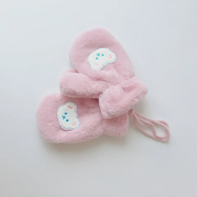 Κορίτσι αγόρι μονόχρωμο πλήρες δάχτυλο Παιδικά γάντια χειμωνιάτικα ζεστά μωρά γάντια χοντρά μαλακά βελούδινα κινούμενα σχέδια Παιδικά γάντια για το μωρό