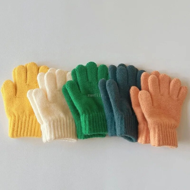 3-7 ΕΤΩΝ Χειμώνας Παιδιά Κορίτσια Μαλακά, Παχύ Δάχτυλα Ζεστά Γάντια Βρεφικά Υπαίθρια Ζεστά Αγόρια Ακρυλικά Γάντια για Παιδιά
