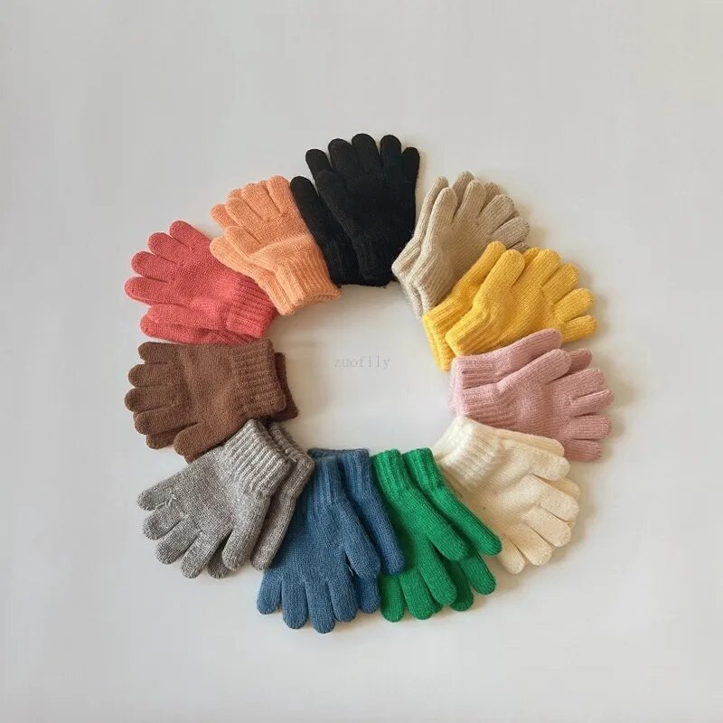 3-7 ΕΤΩΝ Χειμώνας Παιδιά Κορίτσια Μαλακά, Παχύ Δάχτυλα Ζεστά Γάντια Βρεφικά Υπαίθρια Ζεστά Αγόρια Ακρυλικά Γάντια για Παιδιά