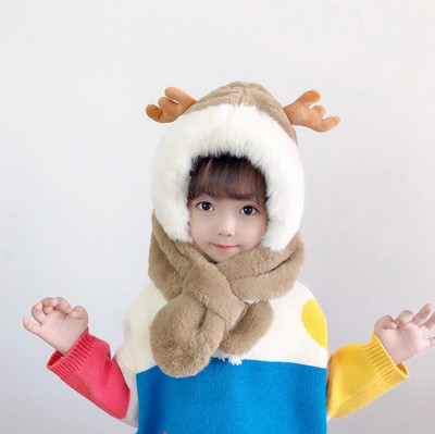 Laste talvine sall ja müts katavad kõrvakübarad Armas pardi kuju pakseneb ja hoiab külma ilma jaoks soojas Armas hirve kuju