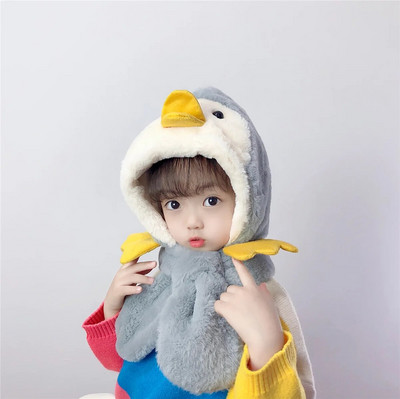 Laste talvine sall ja müts katavad kõrvakübarad Armas pardi kuju pakseneb ja hoiab külma ilma jaoks soojas Armas hirve kuju