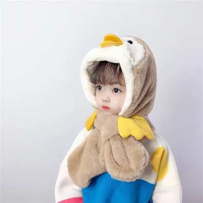 Laste talvine sall ja müts katavad kõrvakübarad Armas pardi kuju pakseneb ja hoiab külma ilma jaoks soojas Armas hirve kuju