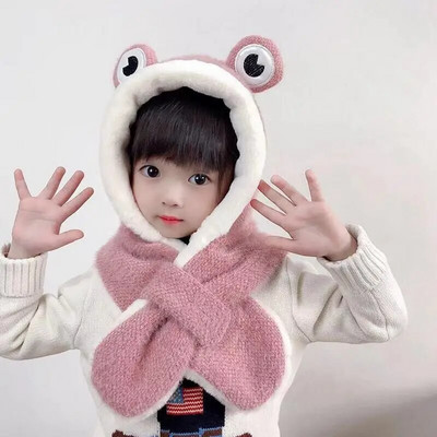 Laste talvine sall ja müts katavad kõrvakübarad Armas pardi kuju pakseneb ja hoiab külma ilma jaoks soojas Armas hirve kuju