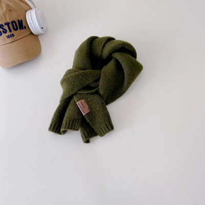 Eșarfă Toamnă Iarnă pentru copii Băiat Fată Ins Moda coreeană Culoare uni Scraf Lână Cașmir 15*130cm Eșarfă pentru 3-12 ani