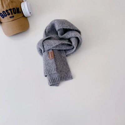 Eșarfă Toamnă Iarnă pentru copii Băiat Fată Ins Moda coreeană Culoare uni Scraf Lână Cașmir 15*130cm Eșarfă pentru 3-12 ani