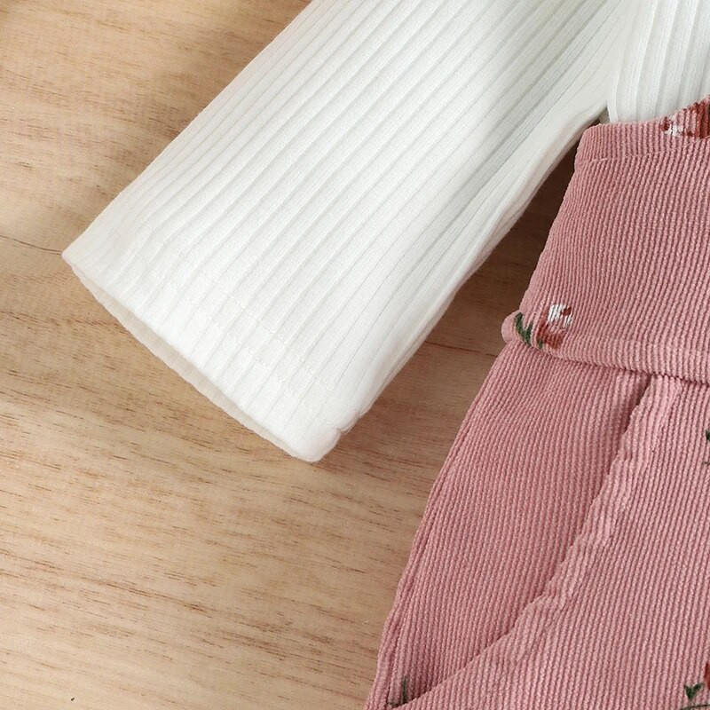 Lasteriided Tüdrukutele soliidsed pikkade varrukatega topid Lillemustriga ripatsiga püksid tüdrukutele Lasteriided 6 kuud kuni 4 aastat