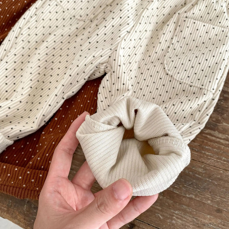 2023 Φθινόπωρο καινούργιο μωρό κοτλέ παντελόνι Βρέφος κοριτσιού με κουκκίδες παντελόνι νήπιο αγόρι καθημερινό παντελόνι Παιδικό κοτλέ παντελόνι