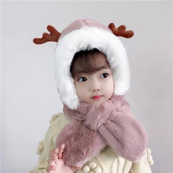 Παιδικό κασκόλ χειμωνιάτικο καπέλο βελούδινο παχυντικό κορίτσι Χαριτωμένο σούπερ μαλακό αγόρι πουλόβερ Καπάκι χειμωνιάτικο ζεστό αυτί προστασίας 10 μηνών-5 ετών