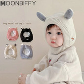 Sügistalvine Korea müts imikutele sooja kudumiseks Tuulekindel nokamüts vastsündinu fotograafia aksessuaarid антицарапки для малышей