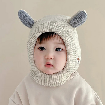 Есенно-зимна корейска шапка за бебета Топла плетена ветроустойчива шапка Аксесоари за фотография на новородени антицарапки для малышей