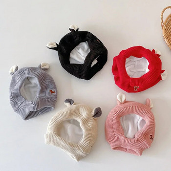 Φθινοπωρινό Winter Ins Κορεάτικο καπέλο για βρέφη ζεστό πλέξιμο αντιανεμικό Beanie νεογέννητα αξεσουάρ φωτογραφίας антицарапки для малышей