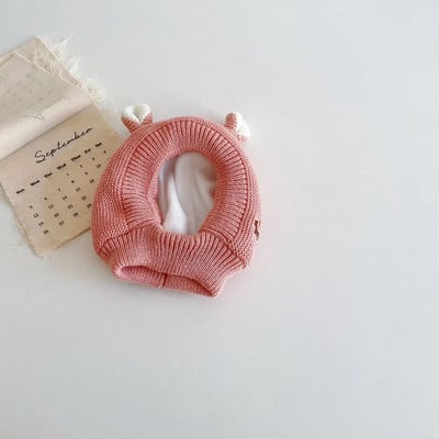 Sügistalvine Korea müts imikutele sooja kudumiseks Tuulekindel nokamüts vastsündinu fotograafia aksessuaarid антицарапки для малышей