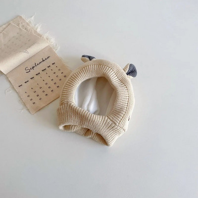 Sügistalvine Korea müts imikutele sooja kudumiseks Tuulekindel nokamüts vastsündinu fotograafia aksessuaarid антицарапки для малышей