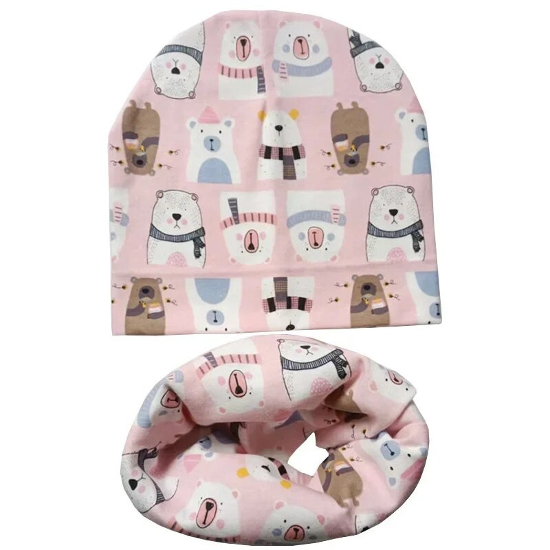 Καπέλο μωρού Κινούμενα σχέδια Βαμβακερό κασκόλ για μωρά Κασκόλ Φθινόπωρο Χειμώνας Παιδικό Καπέλο Αγόρια Καπέλα μωρά για κορίτσια Παιδικά Καπέλα φασολιών