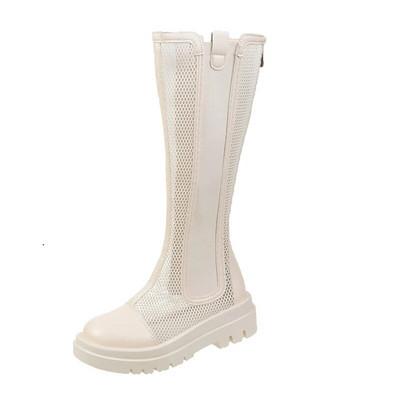 Naiste kingad 2023. aasta suvi, ühevärvilised võrkkangast ühevärvilised, hingava võrguga ratsasaapad, paksu põhjaga naiste kingad