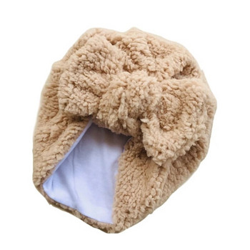 Бебешка индийска шапка с плътен възел и тюрбан за новородено, дебела зимна топла шапка с шапки