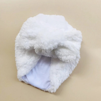 Бебешка индийска шапка с плътен възел и тюрбан за новородено, дебела зимна топла шапка с шапки