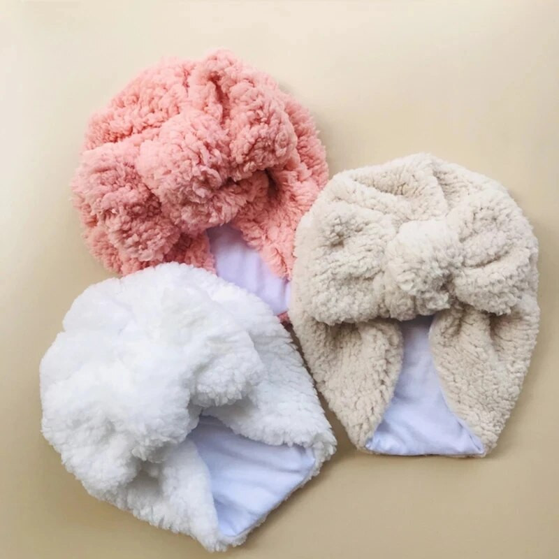 Μασίφ Bow Knot Baby Indian Hat Turban Νεογέννητο Χοντρό Winter Warmer Cap Beanies