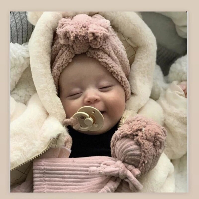 Μασίφ Bow Knot Baby Indian Hat Turban Νεογέννητο Χοντρό Winter Warmer Cap Beanies