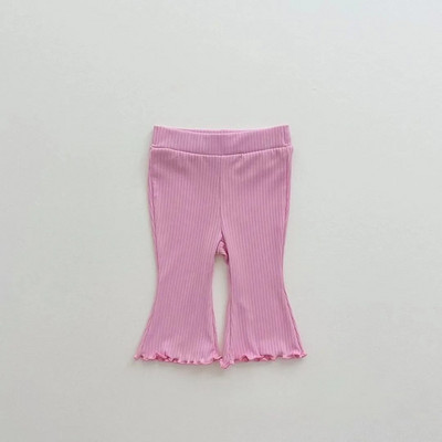 2023 nyár új baba lány csengő alsó nadrág gyermek pamut leggings csecsemő bordás nadrág kisgyermek fiú csizma vágott nadrág