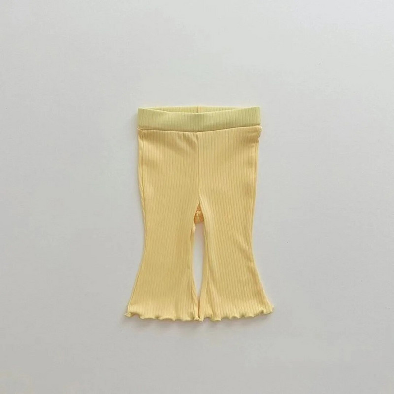 2023 nyár új baba lány csengő alsó nadrág gyermek pamut leggings csecsemő bordás nadrág kisgyermek fiú csizma vágott nadrág