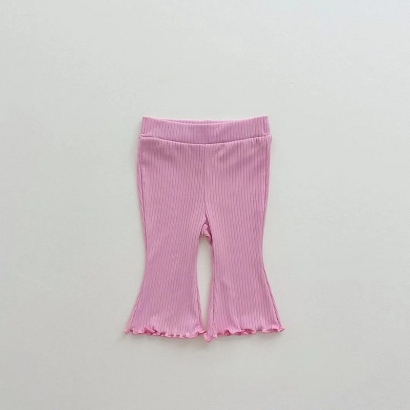 2023 nyár új baba lány csengő alsó nadrág gyermek pamut leggings csecsemő bordás nadrág kisgyermek fiú csizma vágott nadrág