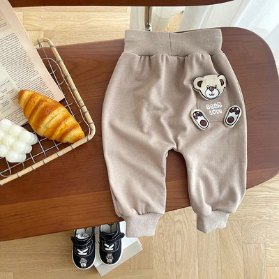 Βρεφικό παντελόνι 0-3 ετών Χαριτωμένο νεογέννητο αγόρι κοριτσάκι με ψηλόμεσο καρτούν Αρκούδα ριγέ παντελόνι Jogger Casual στο κάτω μέρος Ανοιξιάτικα ρούχα