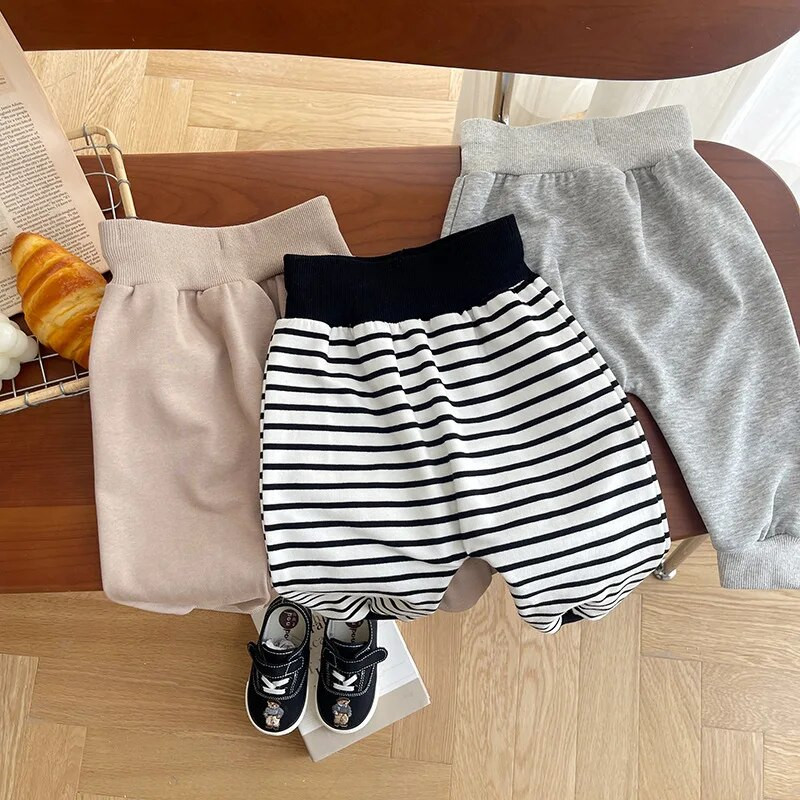 Βρεφικό παντελόνι 0-3 ετών Χαριτωμένο νεογέννητο αγόρι κοριτσάκι με ψηλόμεσο καρτούν Αρκούδα ριγέ παντελόνι Jogger Casual στο κάτω μέρος Ανοιξιάτικα ρούχα