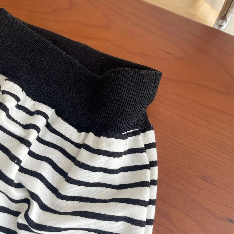 Βρεφικό παντελόνι 0-3 ετών Χαριτωμένο νεογέννητο αγόρι κοριτσάκι με ψηλόμεσο καρτούν Αρκούδα ριγέ παντελόνι Jogger Casual στο κάτω μέρος Ανοιξιάτικα ρούχα