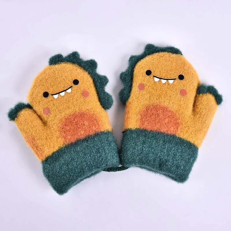 1 par slatkih kawaii crtanih dinosaura, toplih toplih rukavica za dojenčad, dječake, djevojčice, tople zimske rukavice, rukavice za novorođenče, dječje rukavice